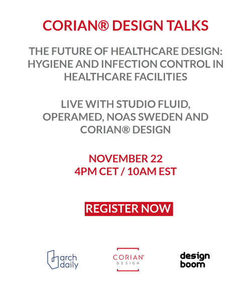webinar: designboom and archdaily talk future of healthcare facilities with Corian® Design, studio fluid, operamed & NOAS sweden