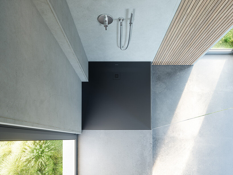 duravit invents custom sustano shower from marble-powdered polyurethane