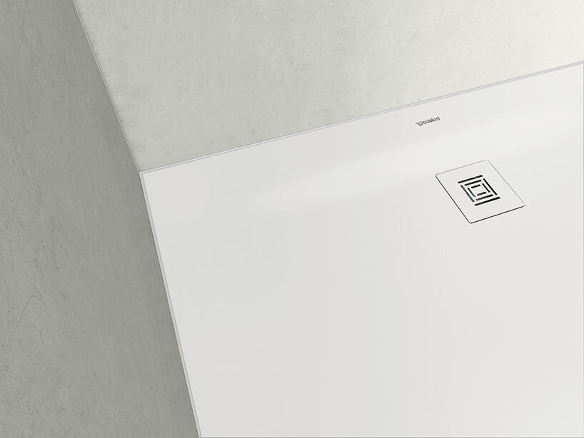 duravit invents custom sustano shower from marble-powdered polyurethane