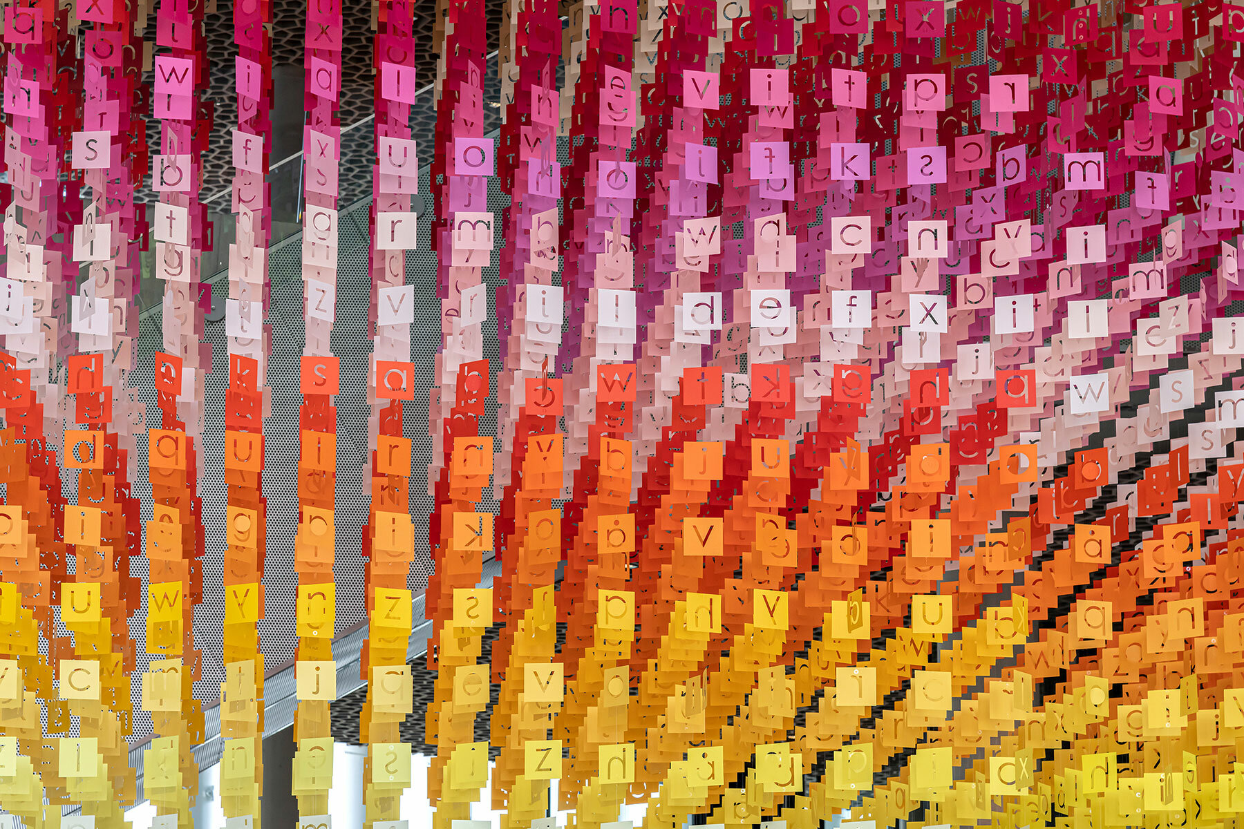 emmanuelle moureaux's '100 colors no. 37' hovers in oslo public library