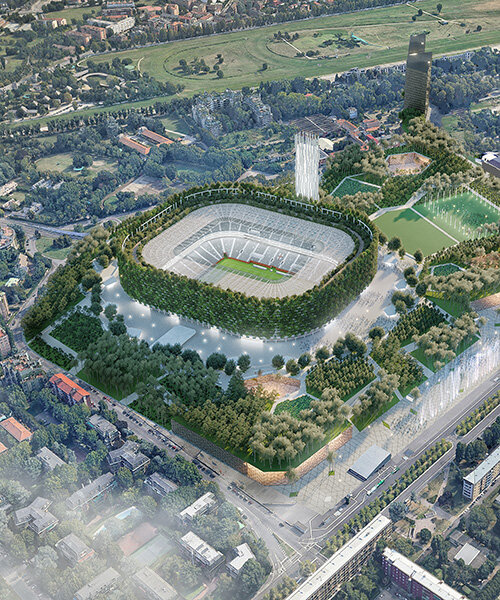 stefano boeri's forest stadium to stand as a green lung for milan