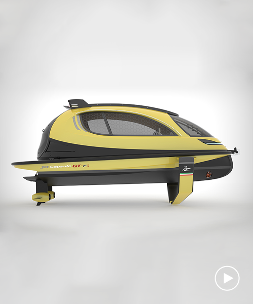 pierpaolo lazzarini unveils jet capsule GT-F, a 'flying spaceship' with customizable interiors