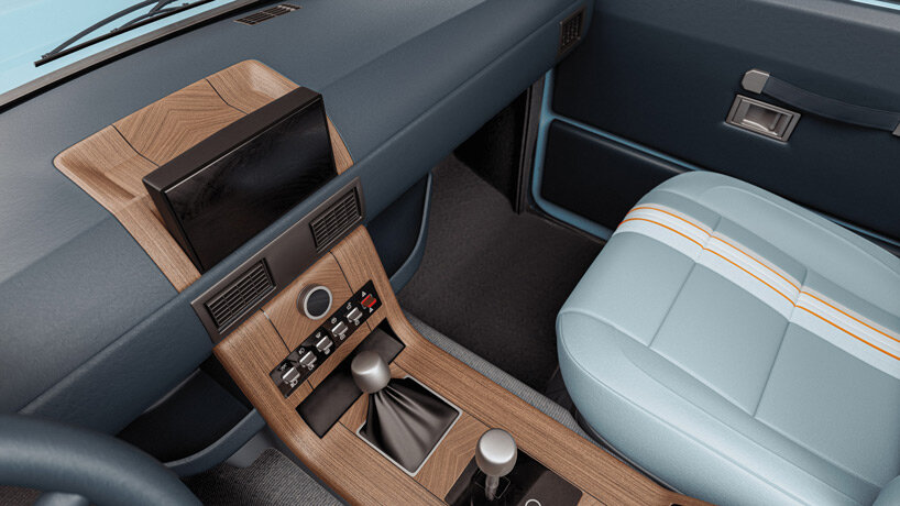 lunaz transforms classic range rover into fully electric open-top with maya blue exterior