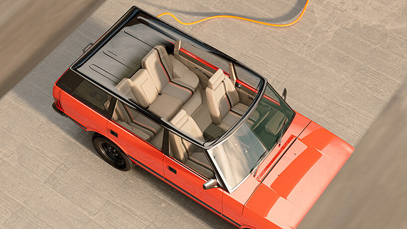 lunaz transforms classic range rover into fully electric open-top with maya blue exterior