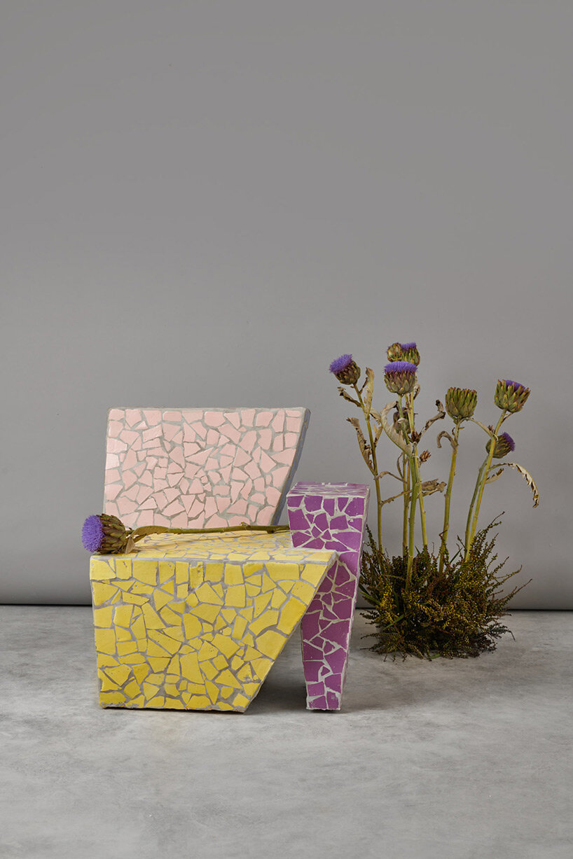 masquespacio recreates a meeting of opposite characters in cheerful furniture series