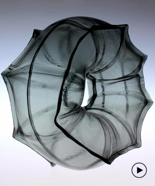 matthew szösz inflates glass to create frozen species and objects