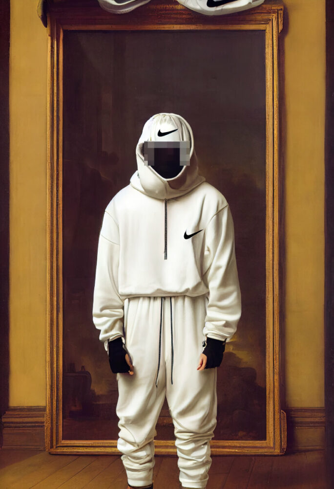 AI artist vibes with NIKE streetwear in the renaissance era