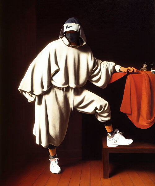 AI artist vibes with nike streetwear in the renaissance era