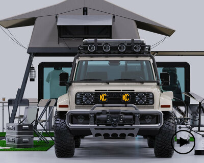 concept off-roader ALPHA CAMP brings campers’ entire home outdoors