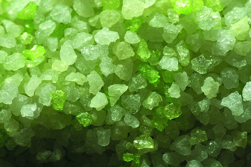 when in contact with water, 'polyter' granules become a superfood for plants