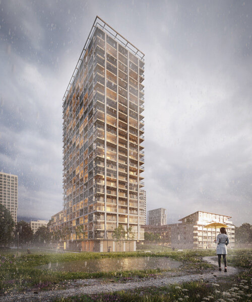 shigeru ban kicks off works on BAN, belgium's first wooden residential tower