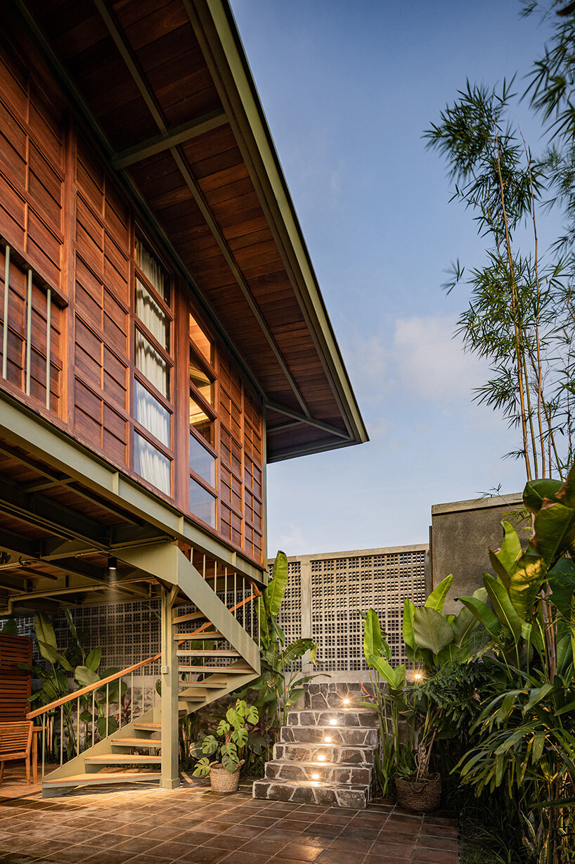 stilt studios' prefab treehouse complex treads lightly on the lush landscape of bali