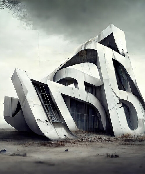 using midjourney, marcus byrne envisions graffiti tags as abandoned architecture