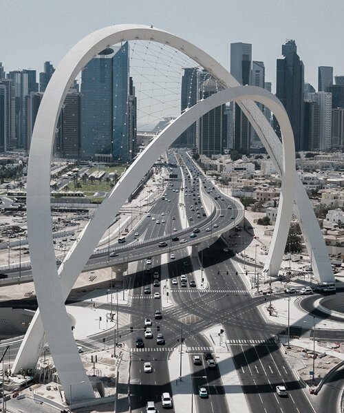soaring al wahda arches intertwine to mark qatar's thriving future & pearl-diving heritage