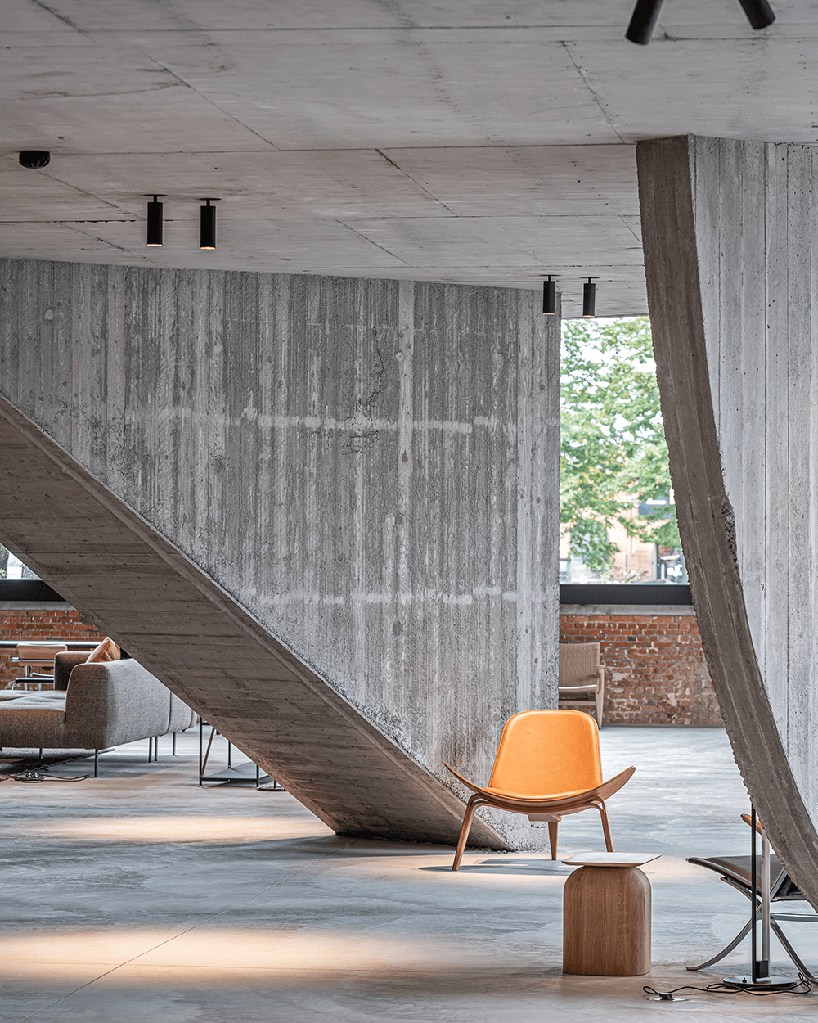 18th-century weaving mill restored to its past glory as a design showroom in belgium