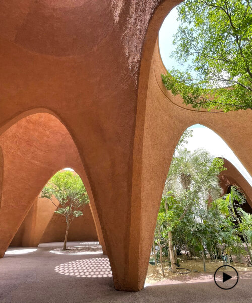 cone-shaped clay buildings of austrian pavilion in expo dubai seamlessly mimic wind towers