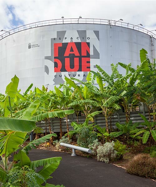 new banana garden by menis arquitectos takes over former oil tank in the canary islands