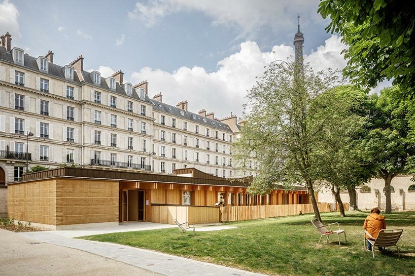 bio-sourced materials adorn childcare center within palais de l'alma in paris