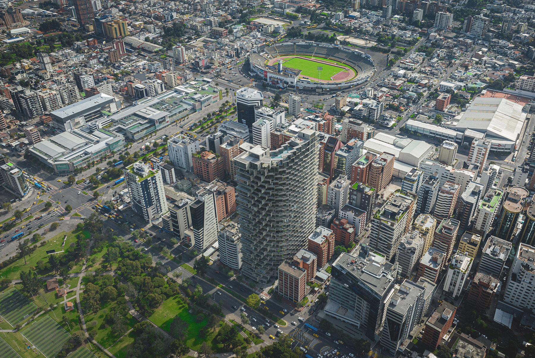 BIG completes Iqon high-rise in Quito with pixelated facade