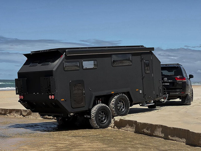 With a unique suspension system, the Bruder EXP-8 effortlessly conquers any off-grid land