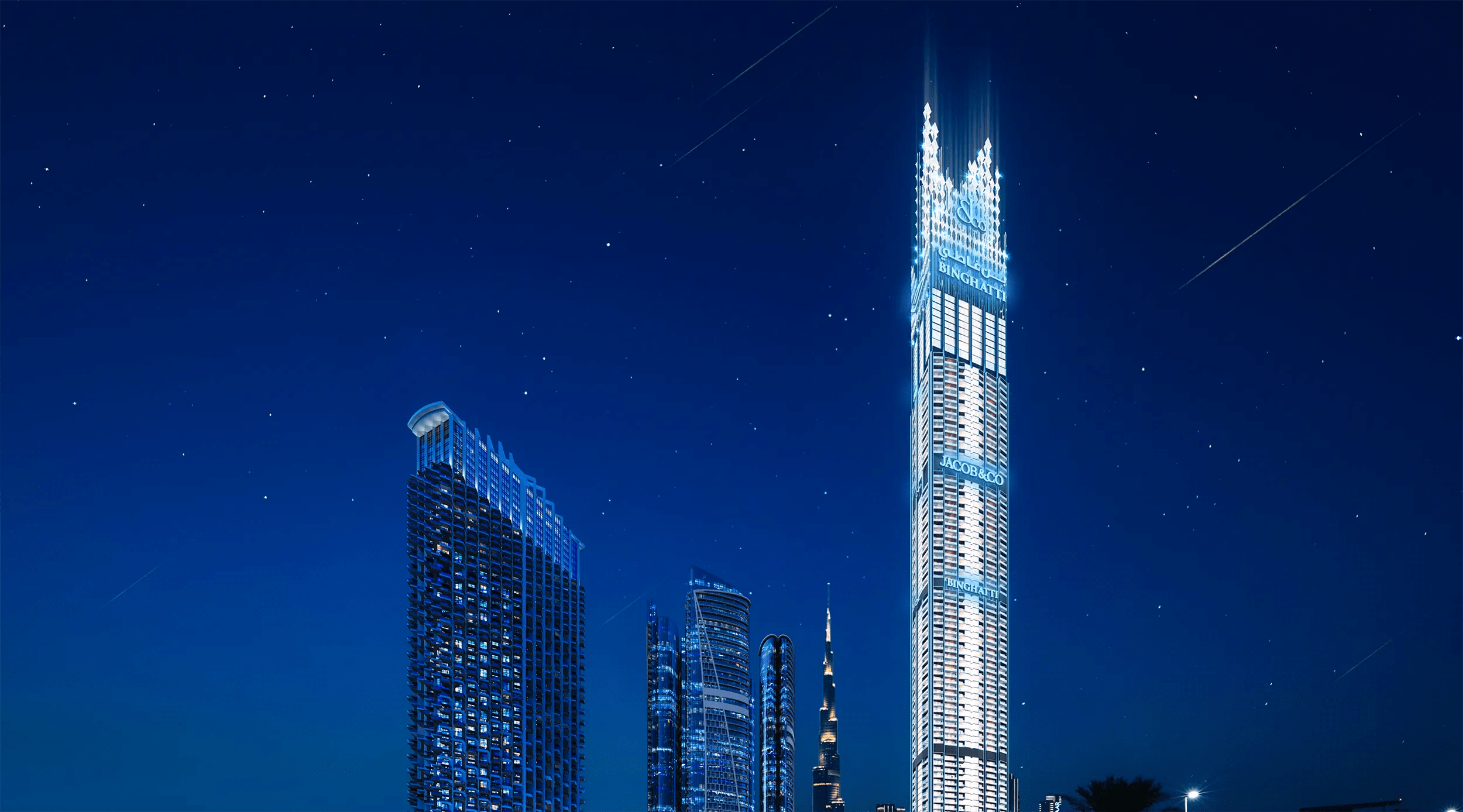 diamond spires crown the world’s tallest residential tower in dubai