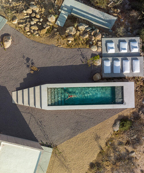 héctor coss arquitectos conceals ribbed concrete villa cubes among mexican desert creektop