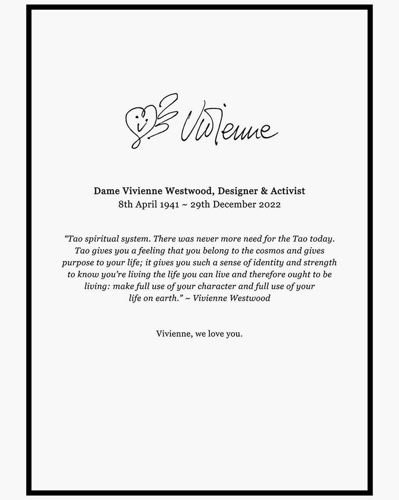 Vivienne Westwood, the queen of British fashion, passed away at the age of 81