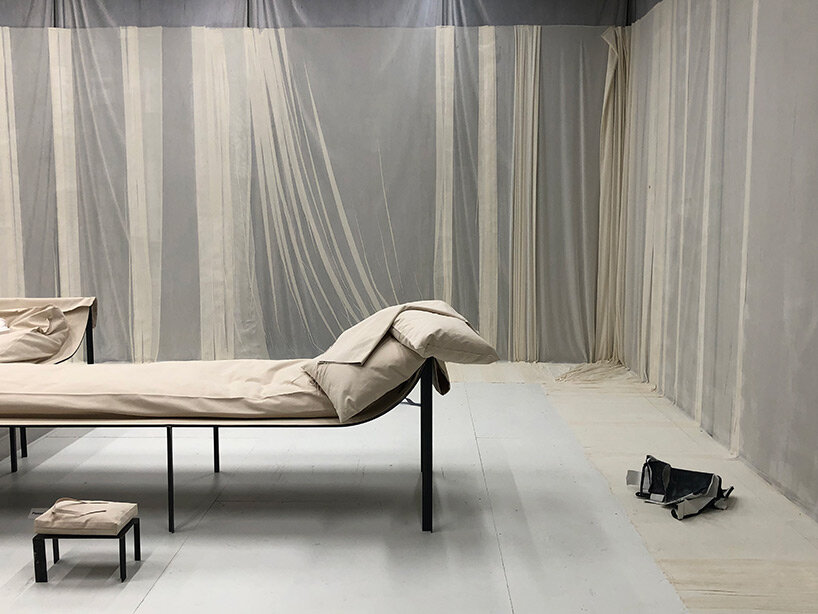 FENDI 'triclinium' installation at design miami references historical portraits of reclining women