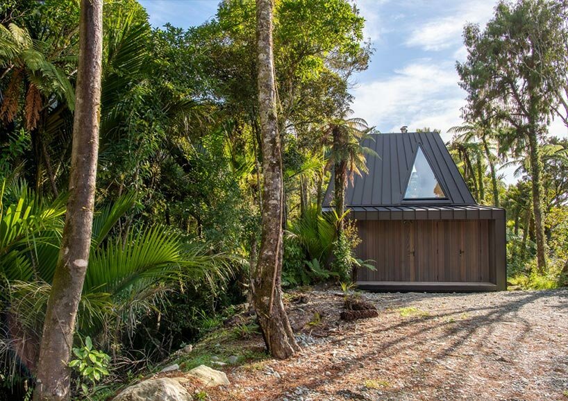 cut out skylights bring nature into biv cabin in new zealand