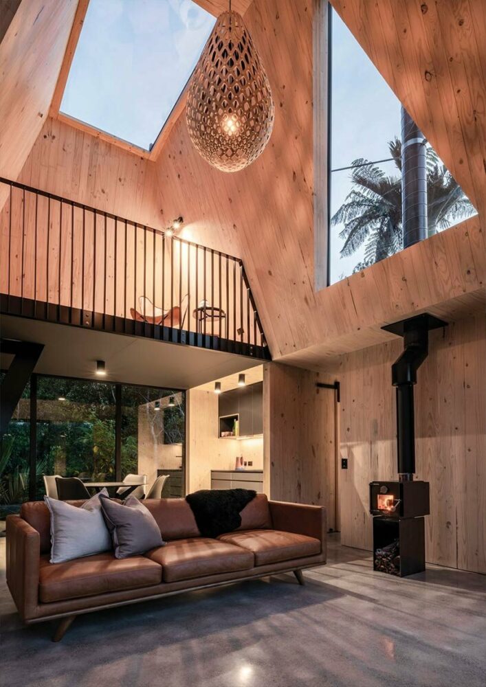 cut out skylights bring nature into biv cabin in new zealand ARCHCOD