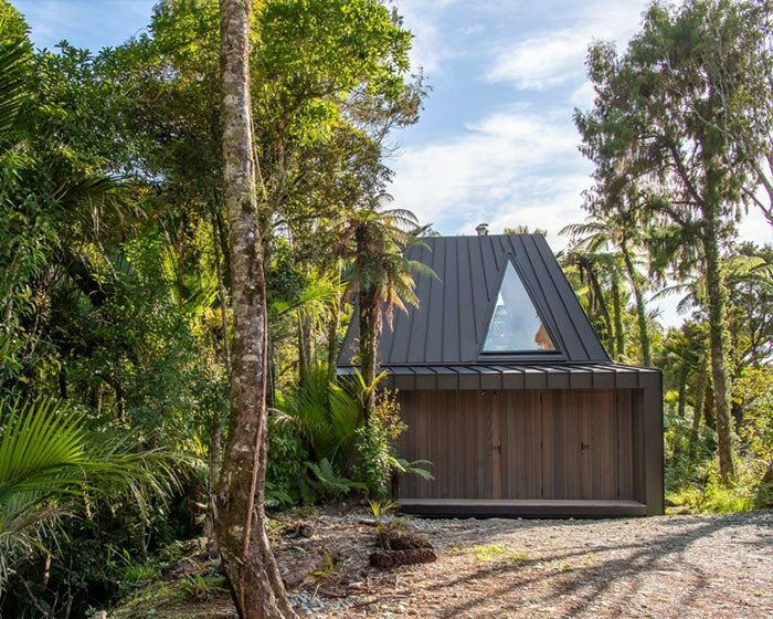 cut out skylights bring nature into biv cabin in new zealand