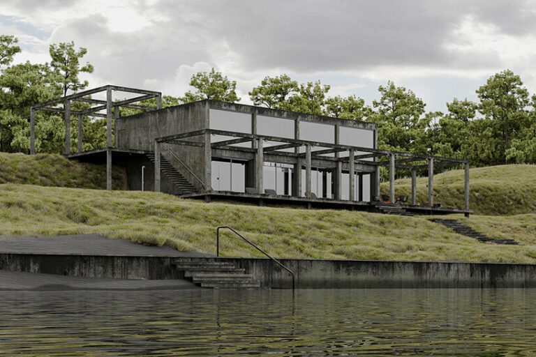 sirotov architects envisions open-beam concrete home in ukraine