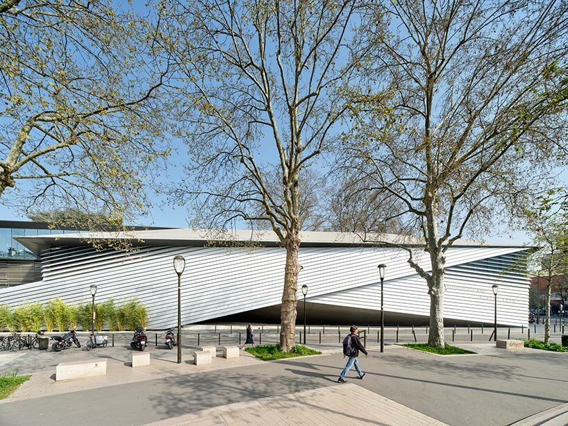 kengo kuma's irregular aluminum-clad facade invites visitors to albert kahn museum in france