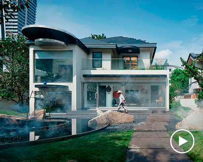 artificial fur covers PIG house's entire private office after renovation project in china