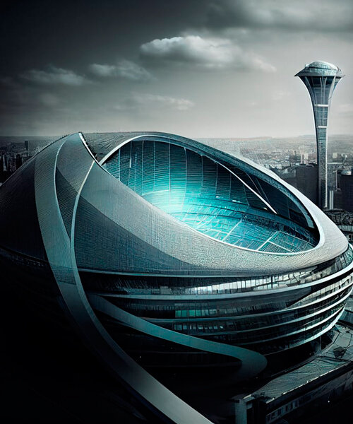 pouria babakhani's AI explorations envision futuristic soccer stadiums in london