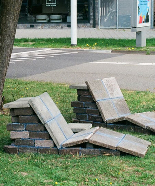 'stacked street' re-curates the city, transforming forgotten bricks & curbs into street furniture