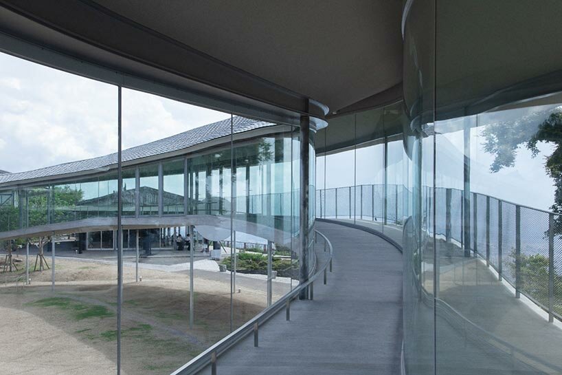 elevated walkway + observatory by SUO meanders through national park in japan