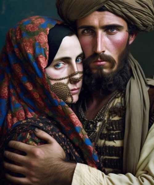 midjourney captures intimate portraits of militant soldiers and their wives
