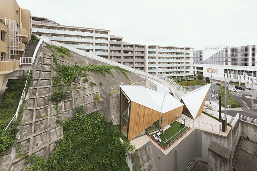 uneven geometry rises dramatically for kengo kuma's daycare center 