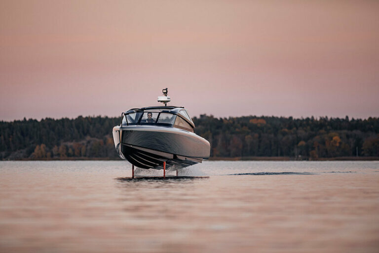 all-electric candela C-8 production 'flying' boat debuts at CES 2023