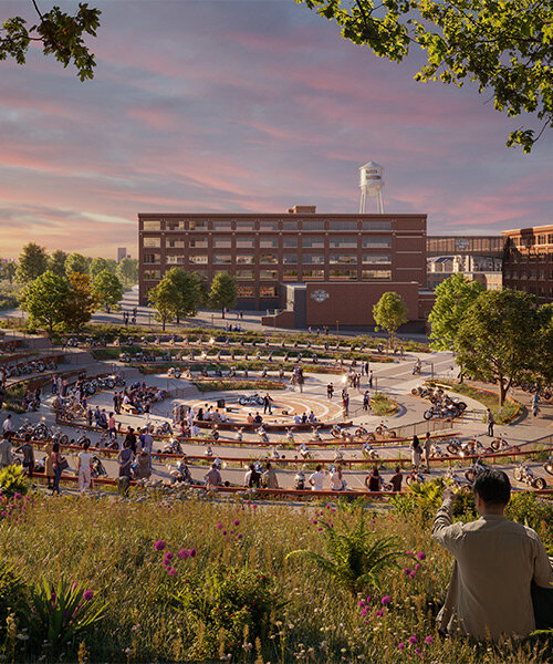 heatherwick studio envisions vibrant park with motorcycle hub for harley-davidson in milwaukee