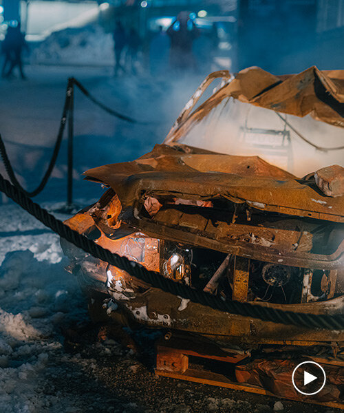 ukraine's war-wrecked cars showcased in poignant exhibition by martin velcovsky