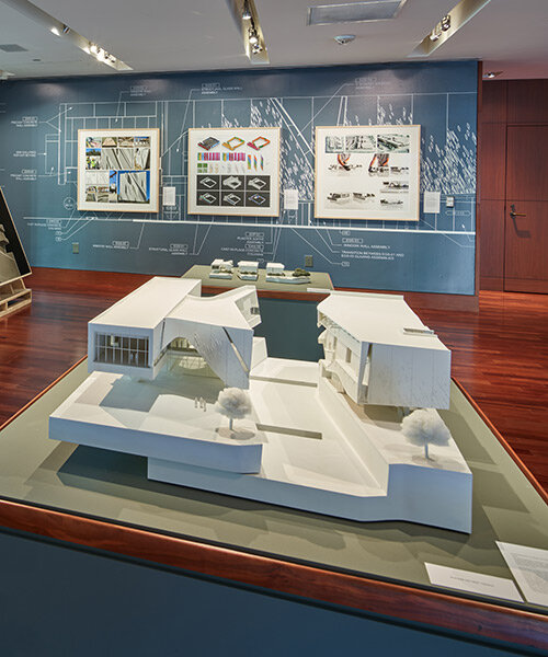 morphosis exhibits physical models and drawings of its crow museum in dallas