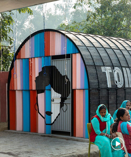 100% recyclable building blocks made from waste shape this toilet module in india