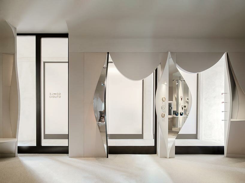 illusionary curves infuse milan's SO-LE STUDIO jewelry showroom