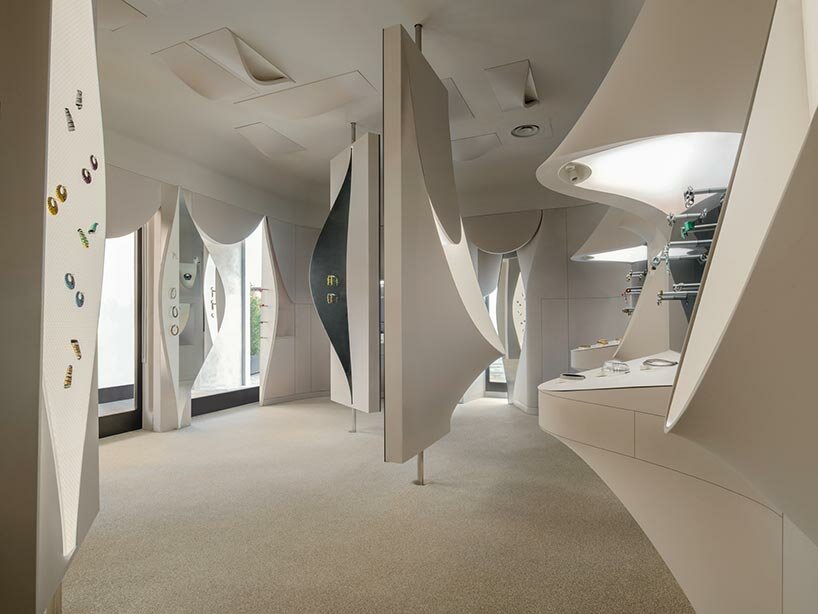 illusionary curves infuse milan's SO-LE STUDIO jewelry showroom