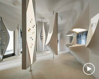 illusionary curves infuse milan's SO-LE STUDIO jewelry showroom