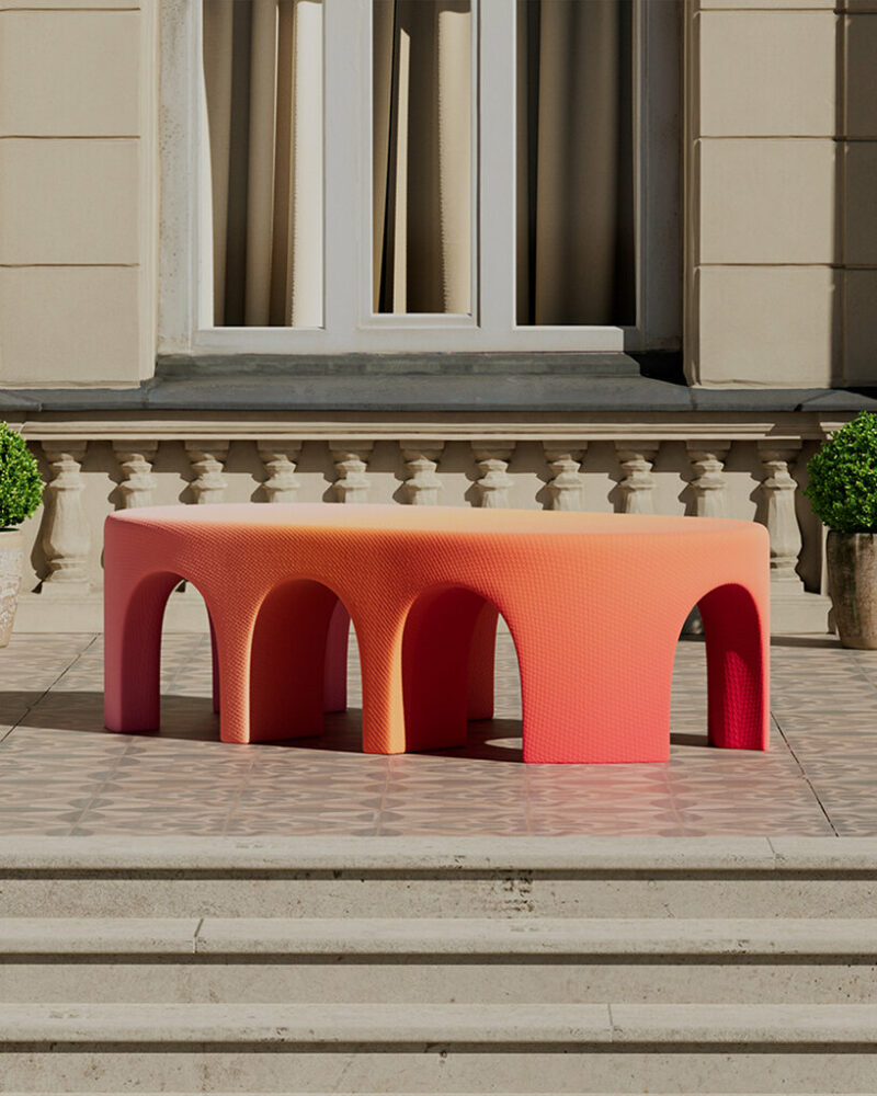 seba morales recreates architectural forms as 3D-rendered furniture set