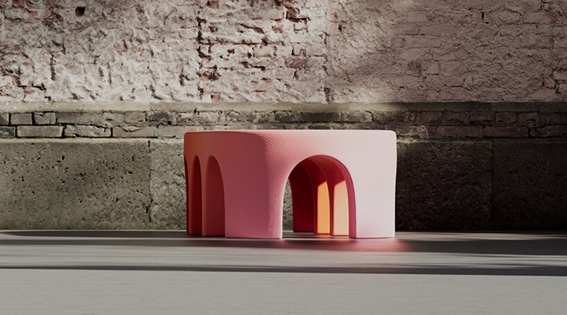 seba morales recreates architectural forms as 3D-rendered furniture set