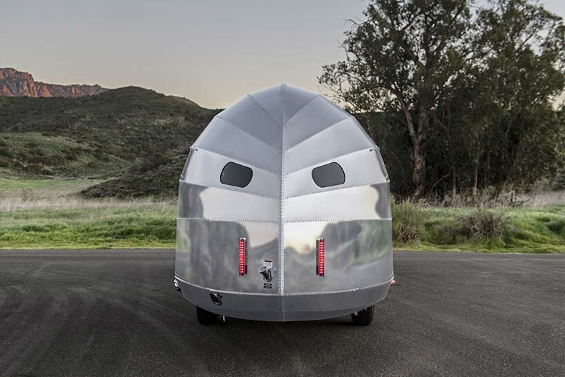 bowlus' silver armor offers luxury camping on wheels